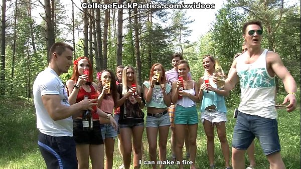Оргия студентов в лесу на природе (331 видео)